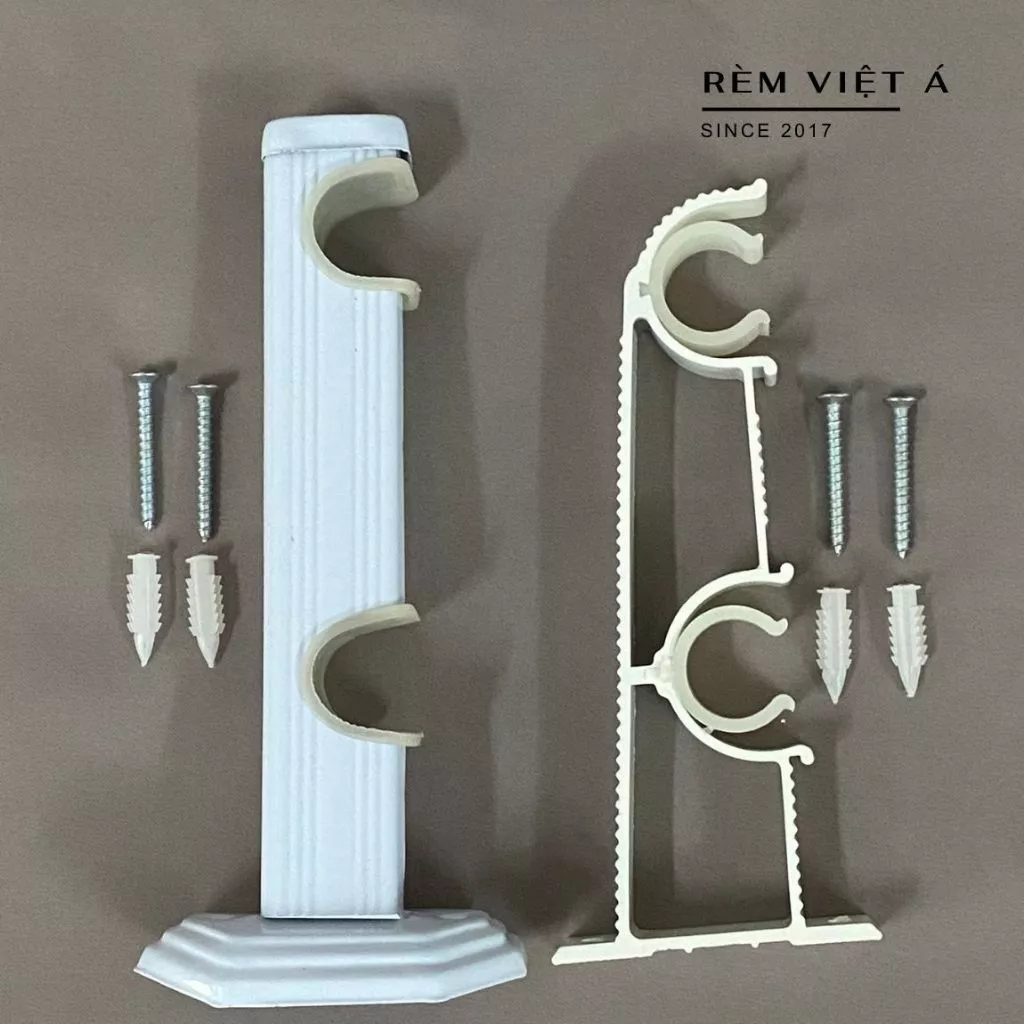 Chân Đế Đôi Lắp Rèm 2 Lớp ( Tặng Ốc Vít Chuyên Dụng )