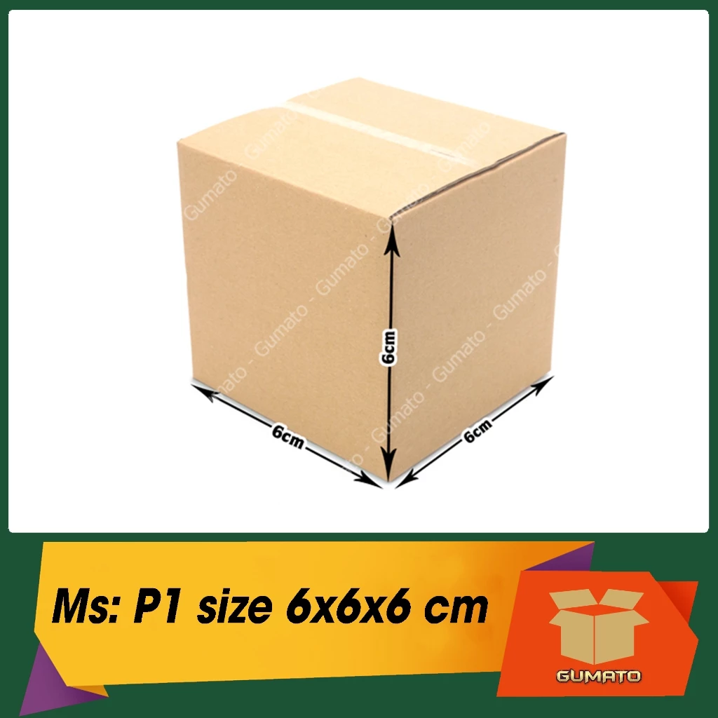 Size 6x6x6 cm, hộp giấy thùng carton gói hàng tại Gumato