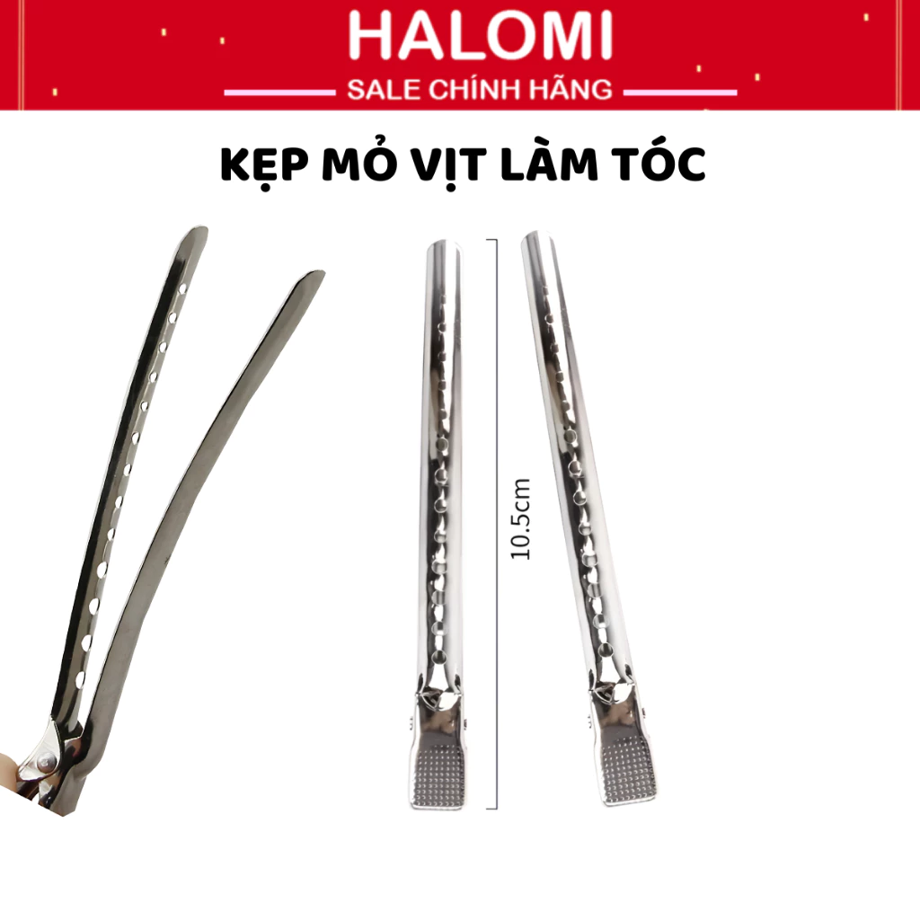 Kẹp Mỏ Vịt Làm Tóc Size To Chuyên Dụng Bằng Thép Chống Gỉ An Toàn Hàng Loại 1 Chính Hãng HALOMI