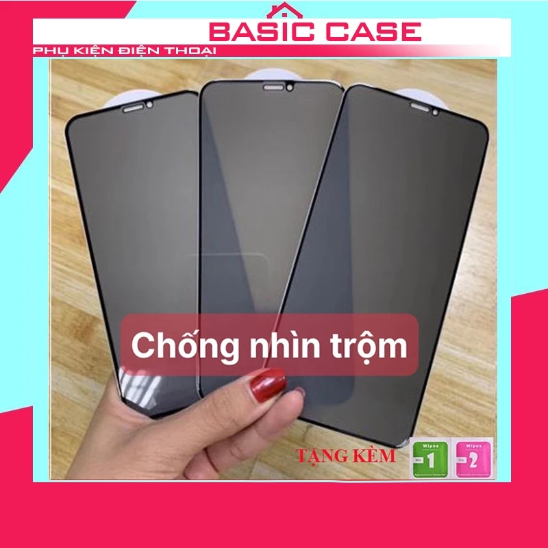 10.900đ Kính cường lực iphone chống nhìn trộm tự dán Baikô full màn ip x/xsmax/11/12/13/14/15/16/17/pro/promax/plus