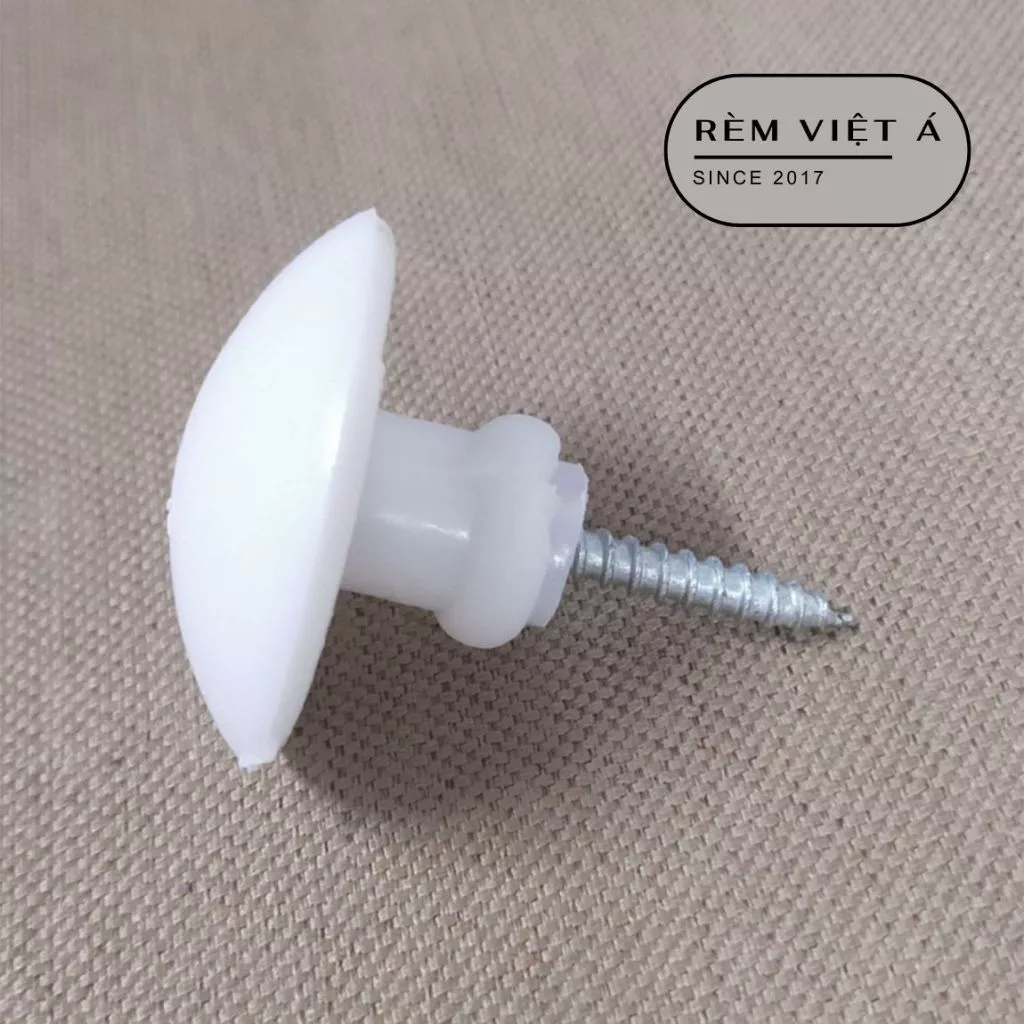 Núm vén rèm bằng nhựa màu trắng - Tặng kèm ốc vít