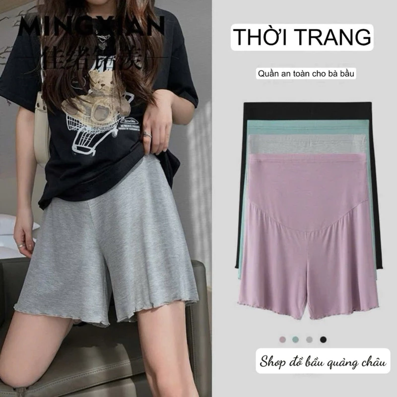 Quần đùi bầu cotton mềm mát nhiều màu