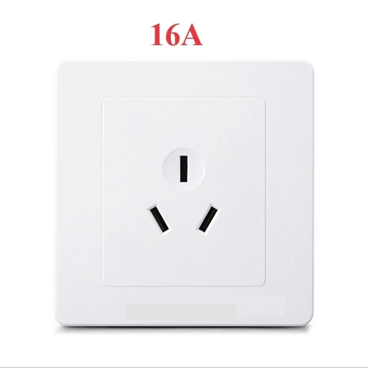 Mặt ổ cắm 3 chân dẹp 16A mặt vuông 86x86mm - ổ cắm điều hòa 3 lỗ dẹp