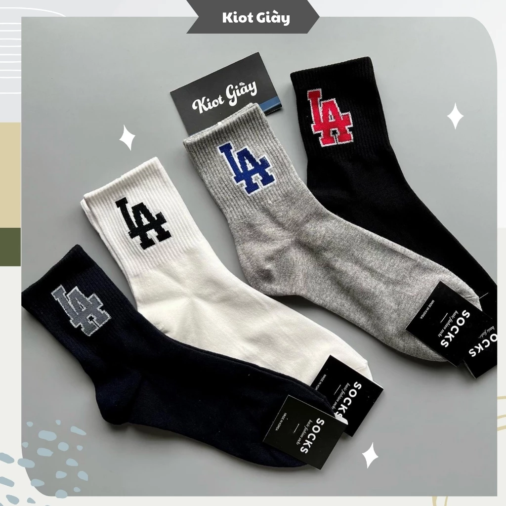 Tất LA cao cổ thể thao nam nữ - Tất vớ mlb LA cổ cao
