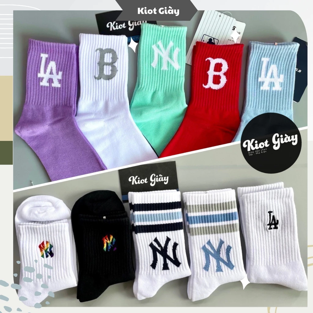 Tất NY, Boston, LA cổ cao - Tất vớ MLB cao cổ thể thao nam nữ