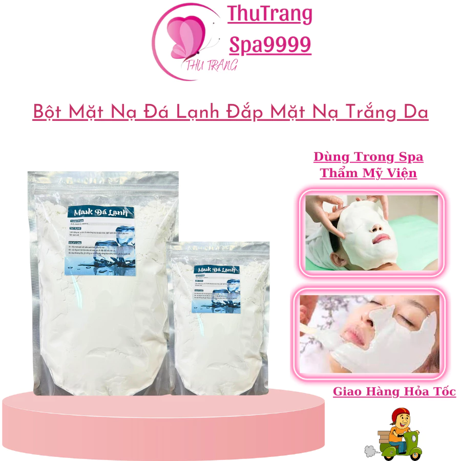 Bột Mặt NẠ Đá Lạnh | Đắp Mát Lạnh Cấp Ẩ Da Se Khi Lỗ Chân Lông | Nạ Spa Gói 500g 1kg