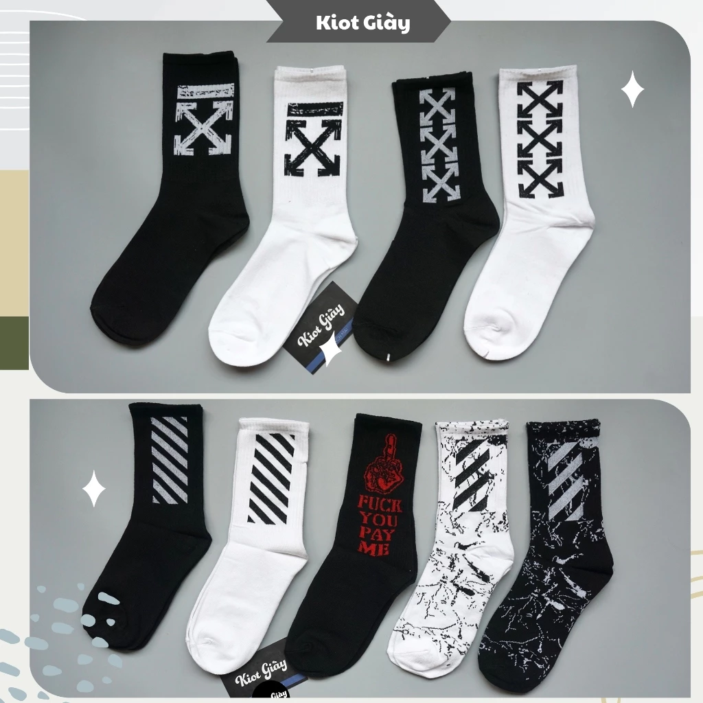 Tất cao cổ OFF WHITE, SUPREME. Tất vớ cổ cao STREETWEAR.