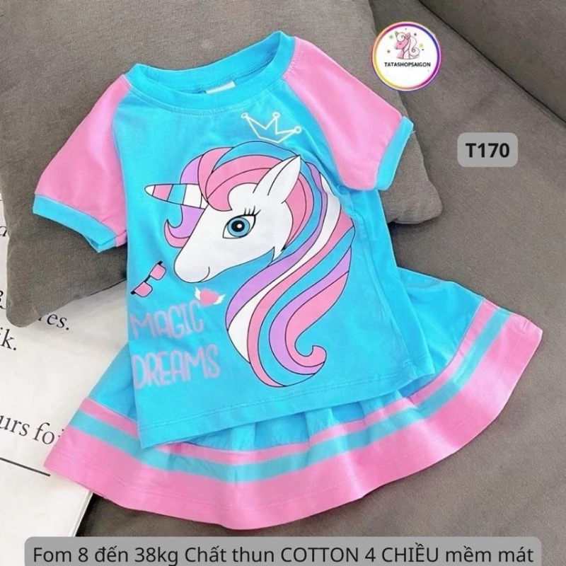 [8 40kg] Bộ váy bé gái - set váy bé gái size đại thun cotton có quần chip liền T170