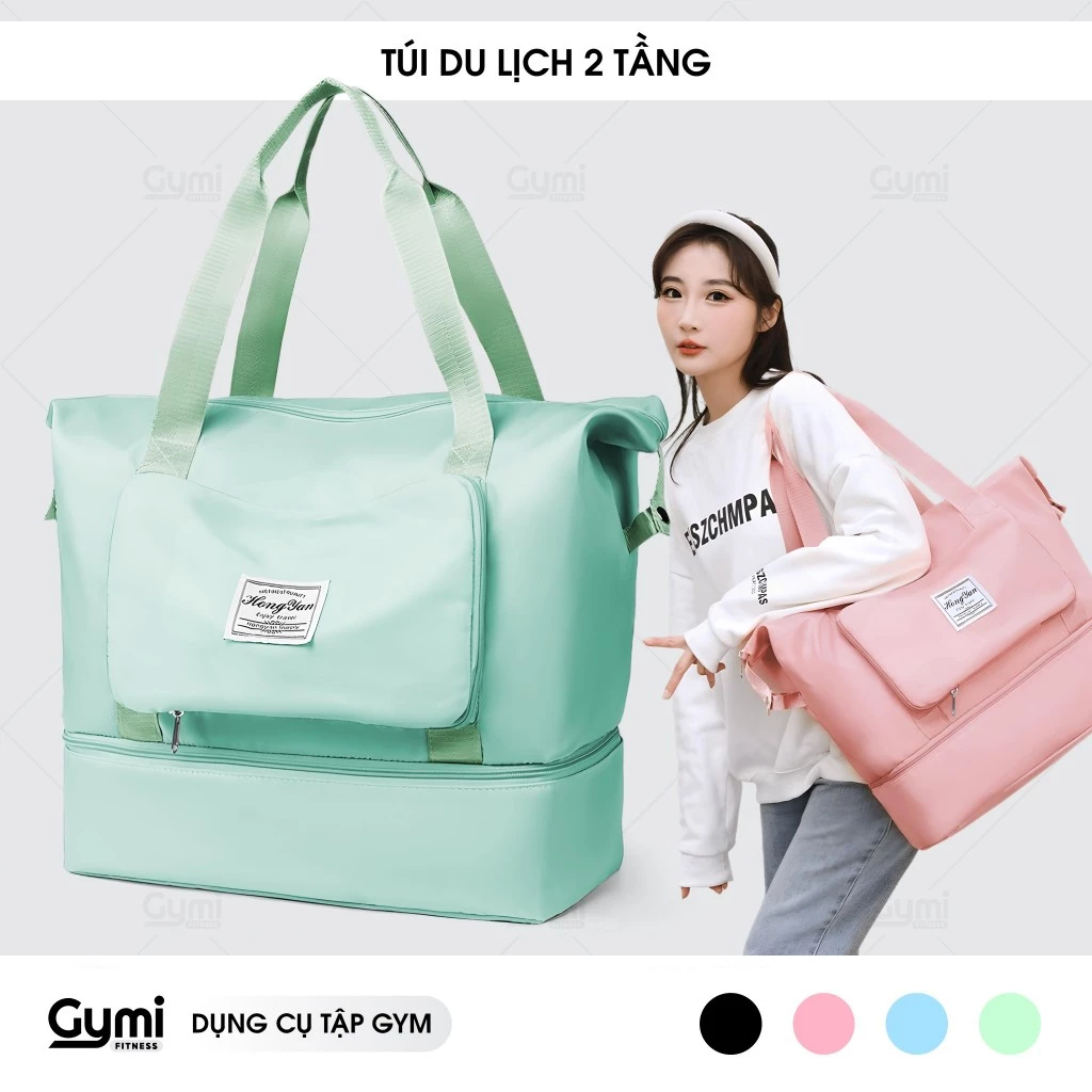 Túi Du Lịch 2 Tầng Gấp Gọn Đa Năng - Túi Xách, Nam Nữ Cỡ Lớn Gắn Vali Cao Cấp - Tui2Ngan