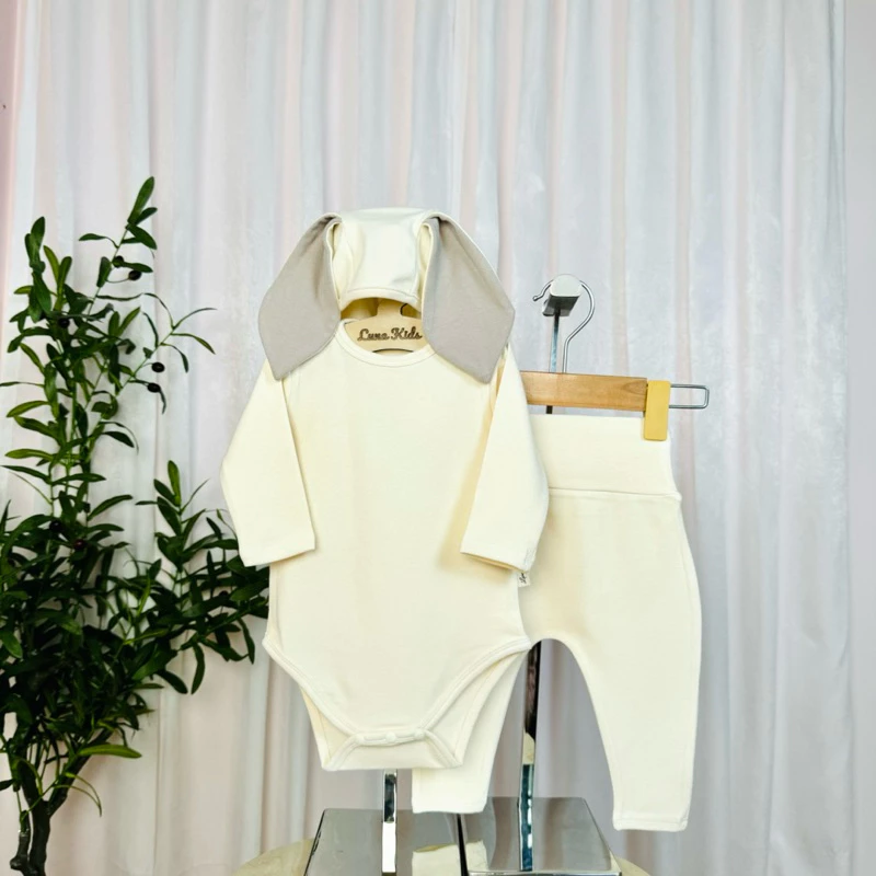 Set Body Thỏ dài tay kèm quần không chun cho bé - QATD01