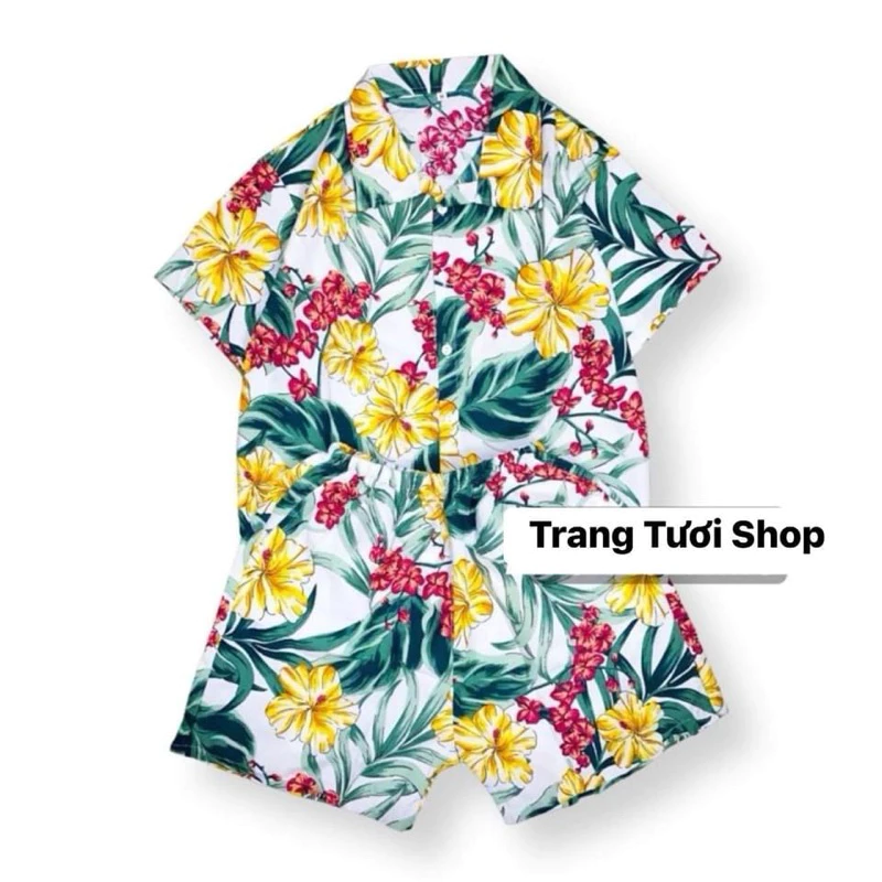 [Giảm 10 %) Đồ bộ đi biển, Bộ đi biển, quần áo đi biển cây dừa cho nam nữ nhóm gia đình đủ  và big Size trang Tươi Shop
