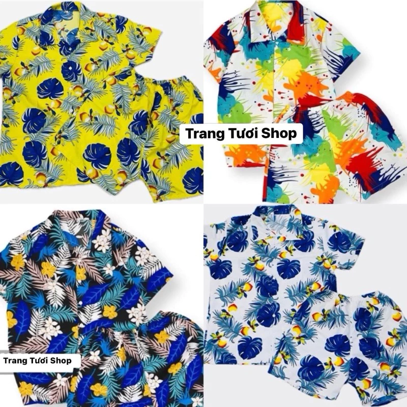 [giảm 10%] ĐỒ BỘ ĐI BIỂN NHÓM GIA ĐÌNH NAM NỮ & teambuilding đủ size 8-100kg Trang Tươi Shop