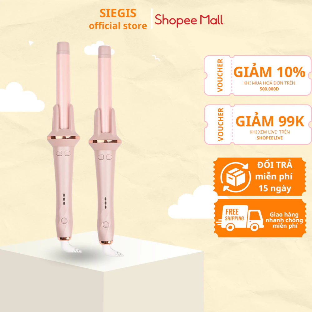 Máy uốn tóc xoăn tự động xoay 360 độ có chỉnh nhiệt độ mẫu mới nhất 2024 ( Chính Hãng )