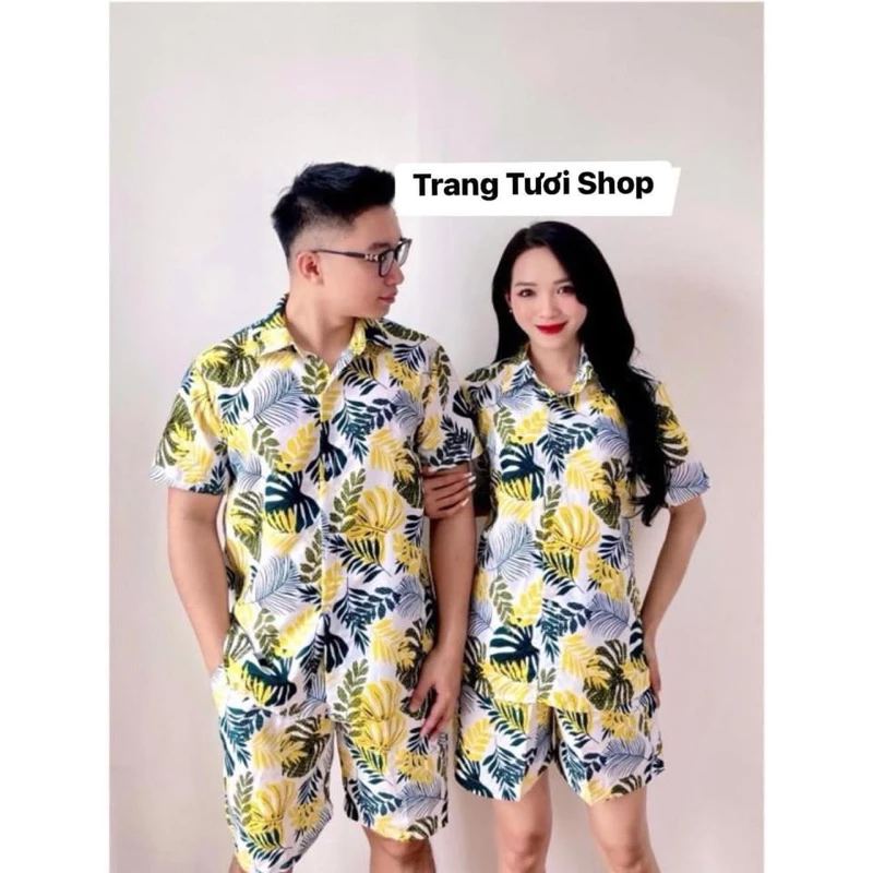[MẪU MỚI ] ĐỒ BỘ ĐI BIỂN MẪU LÁ VÀNG CHO NHÓM GIA ĐÌNH NAM NỮ ĐỦ SIZE TRANG TƯƠI SHOP