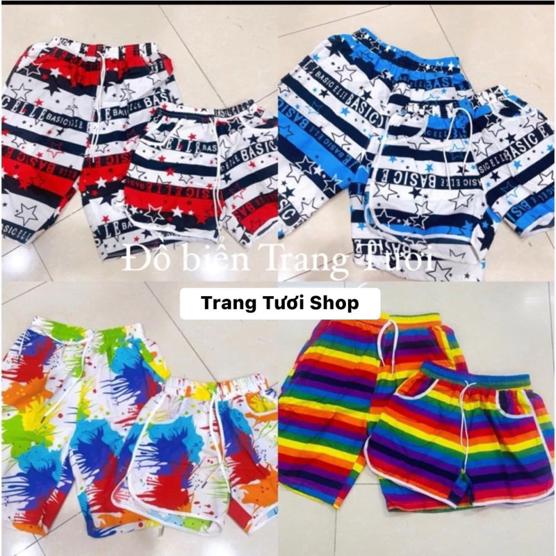 Quần cặp đi biển cho nam nữ , quần đôi đi biển, quần hoa lá cây dừa đi biển Trang Tươi Shop