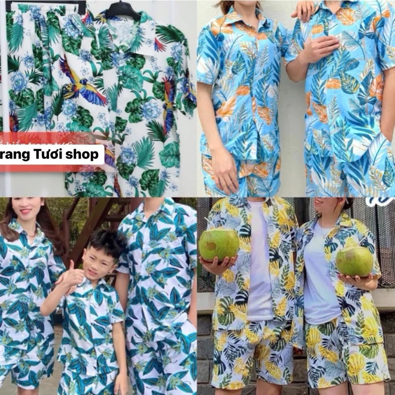 (giảm 10 % ) Đồ bộ đi biển ,bộ đi biển cho nhóm quần áo đi biển nam nữ,bộ đi biển cho gia đình đủ size Trang Tươi shop