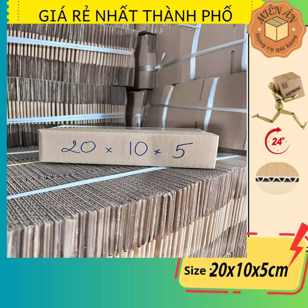 Hộp giấy P43 size 20x10x5 cm, thùng carton gói hàng Everest