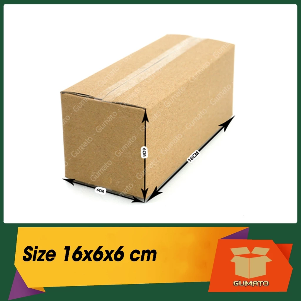 Size 16x6x6 cm, hộp giấy thùng carton gói hàng tại Gumato (Mã số P33)