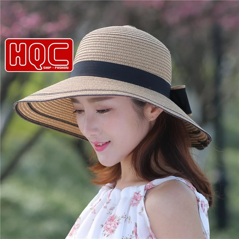 Mũ cói đi biển nón cói đi biển vành cụp 2 viền siêu xinh cho mùa hè