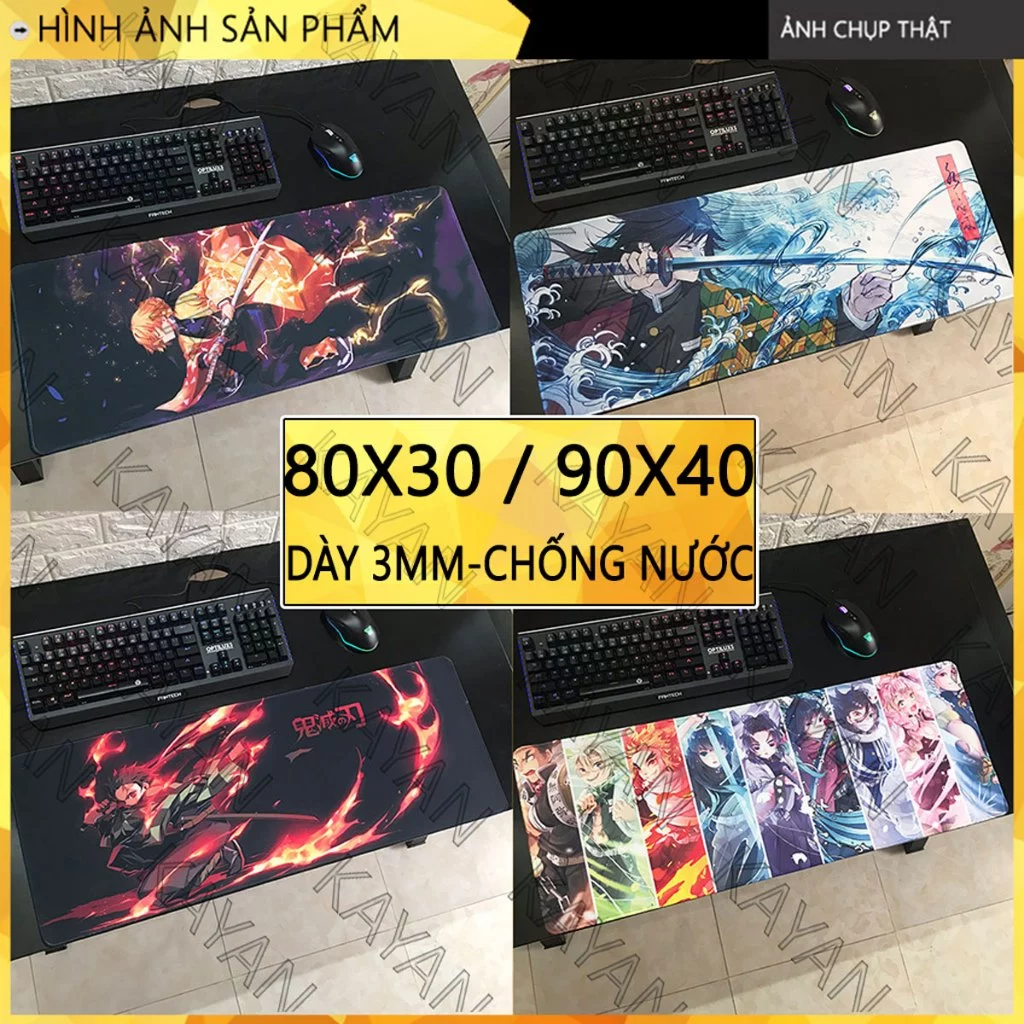 Miếng lót chuột, bàn di chuột chống nước anime Kimetsu No Yaiba - Diệt Quỷ Cứu Nhân - Demon Slayer