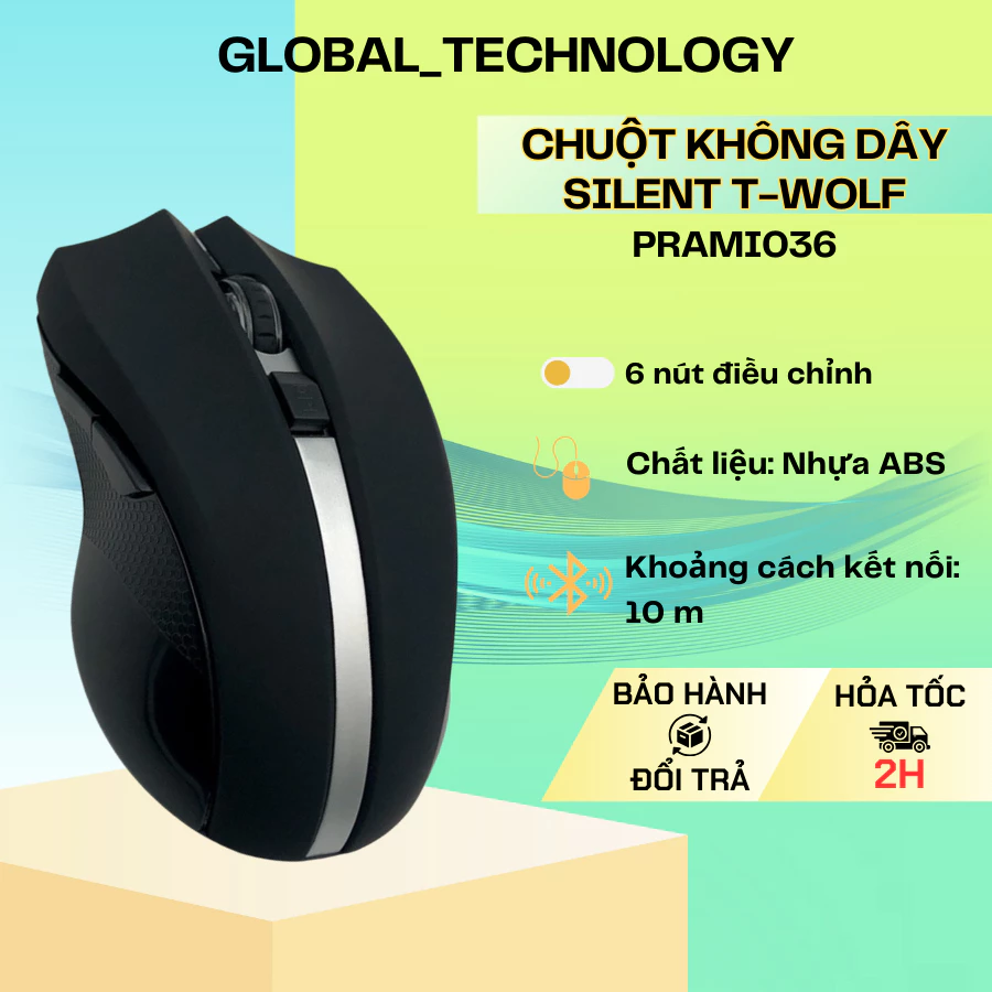 Chuột Không Dây Q5 - Thiết Kế Tinh Xảo, Trọng Lượng Siêu Nhẹ, Độ Phân Giải Cao 2000dpi - PRAMI036