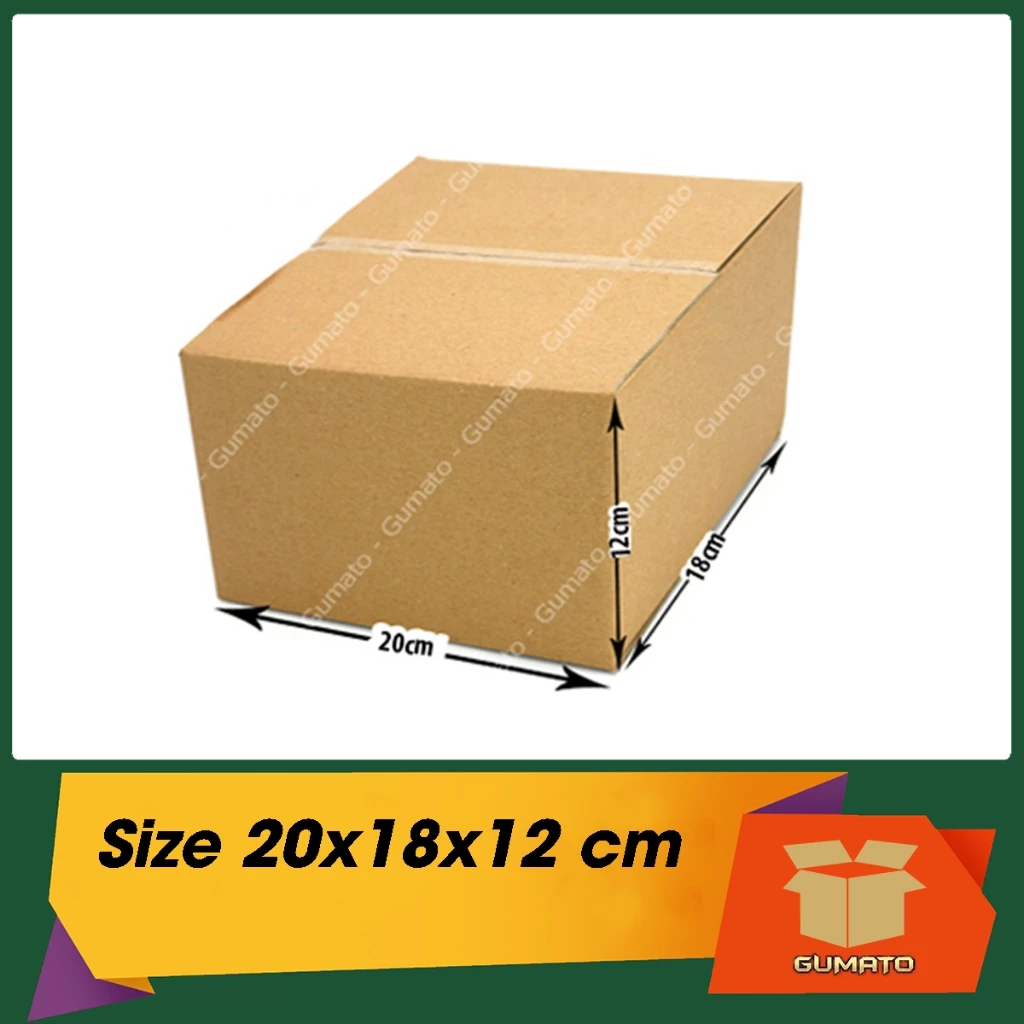 Size 20x18x12 cm, hộp giấy thùng carton gói hàng tại Gumato (Mã số P55)