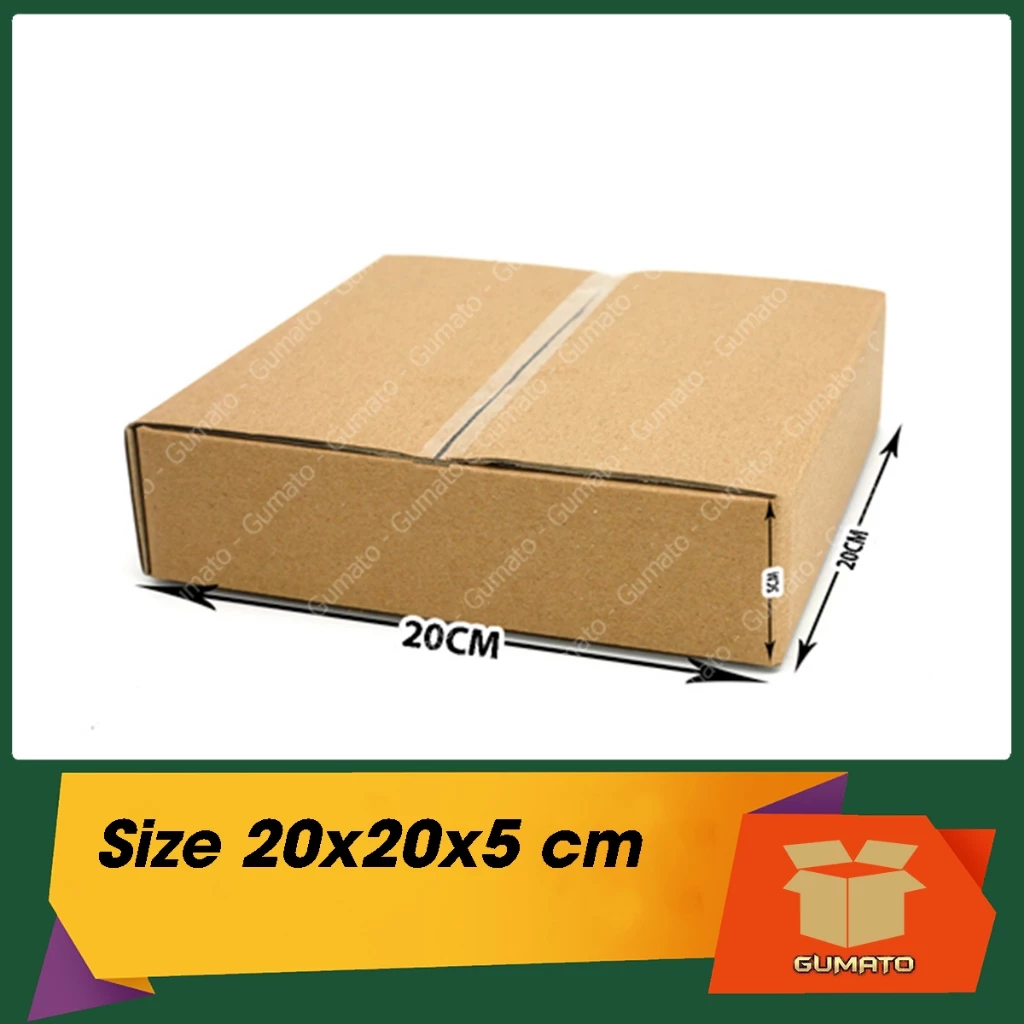 Size 20x20x5 cm, hộp giấy thùng carton gói hàng tại Gumato (Mã số P47)