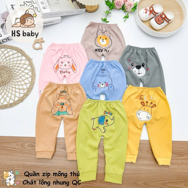 Quần lông nhung vải QC dày mềm-bao đẹp dành cho bé 7-16kg