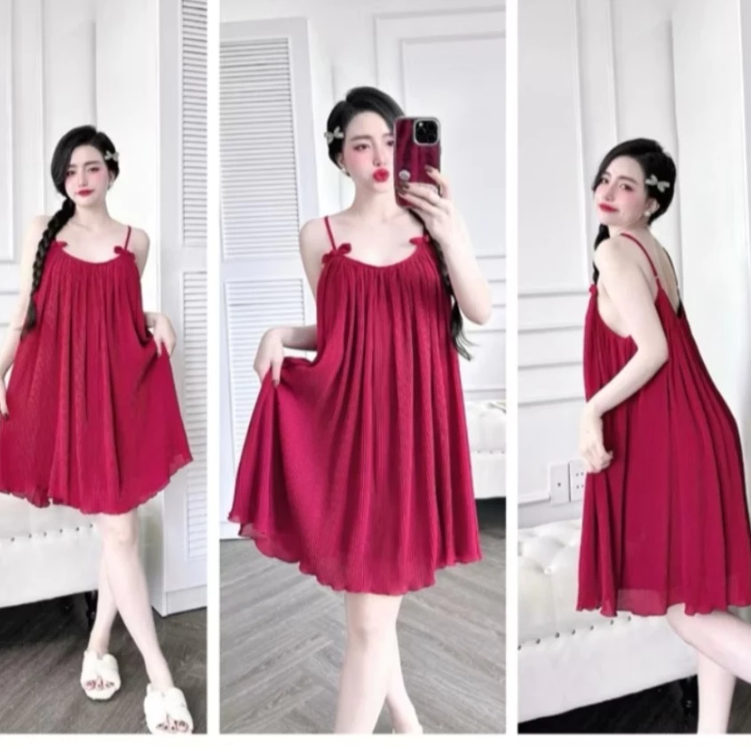 Đầm ngủ 2 dây voan chiffon siêu mềm mịn và thoải mái CARY