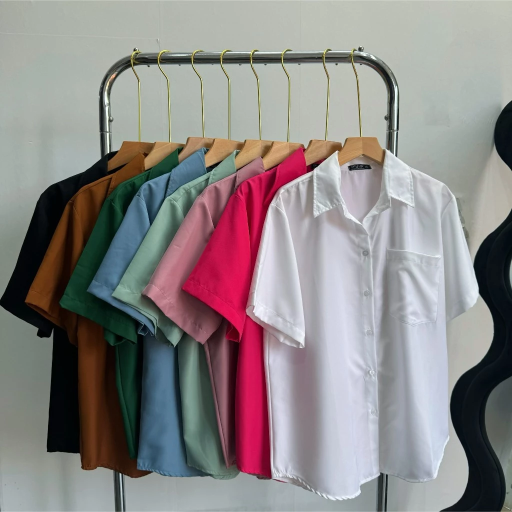 Áo Sơ Mi Một Túi Bigsize Nữ Trắng Đen Basic, Sơ Mi Đi Học Đi Làm Công Sở Phom Vừa Thoải Mái Ít Nhăn 60-100kg - SM1T