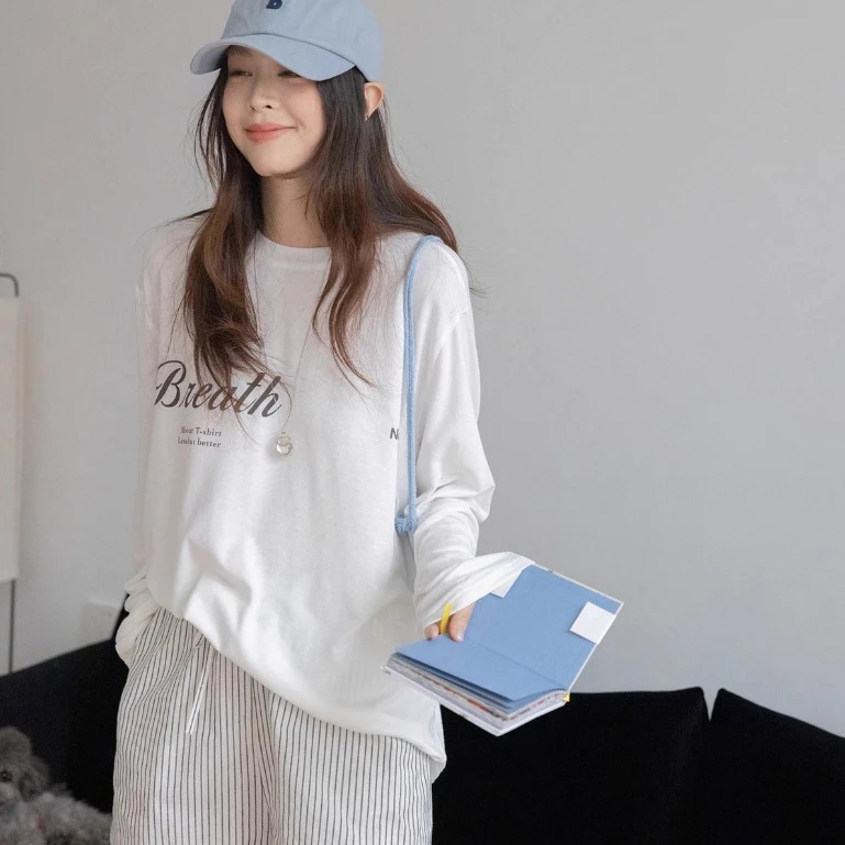 Áo Dài Tay Xược Dáng Rộng Thời Trang, Áo Thun Nữ Dài TAY XƯỢC GIẤY Mặc Hè, Thu Đông