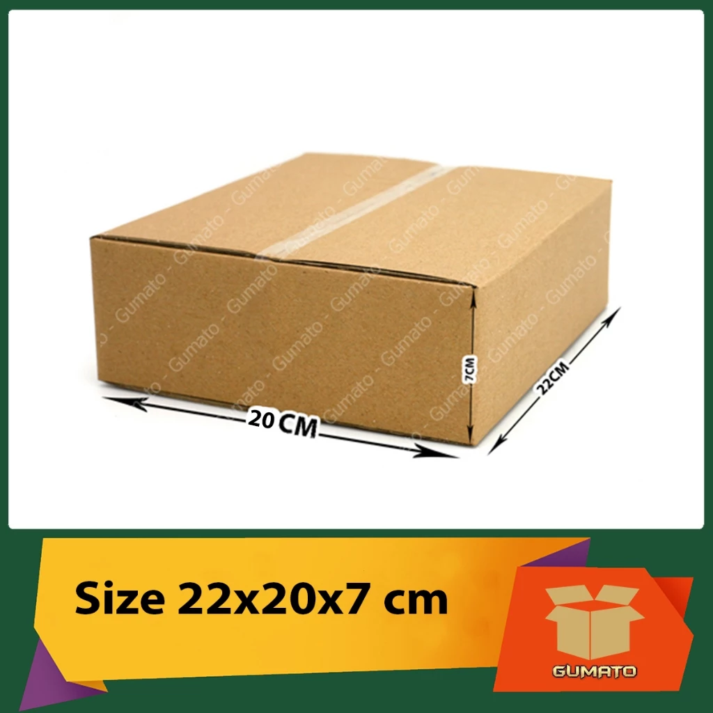 Size 22x20x7 cm, hộp giấy thùng carton gói hàng tại Gumato (Mã số P58)