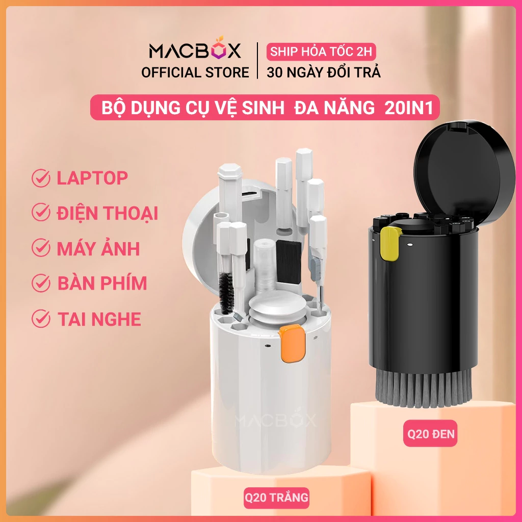 Bộ Dụng Cụ Vệ Sinh Laptop - Máy tính - Bàn Phím - Tai Nghe Airpod Đa Năng 20 in 1 Nhỏ Gọn ️Macbox