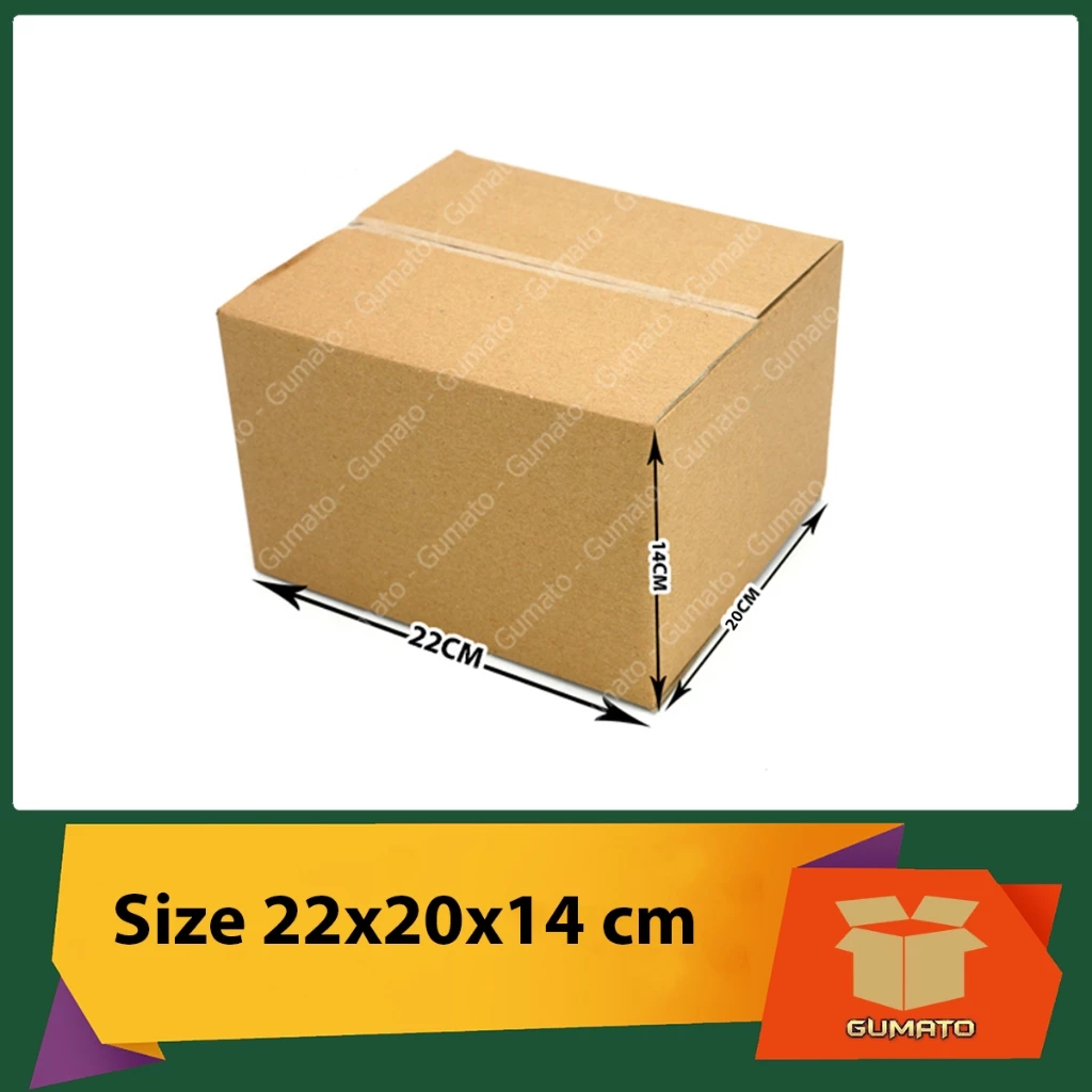 Size 22x20x14 cm, hộp giấy thùng carton gói hàng tại Gumato (Mã số P59)