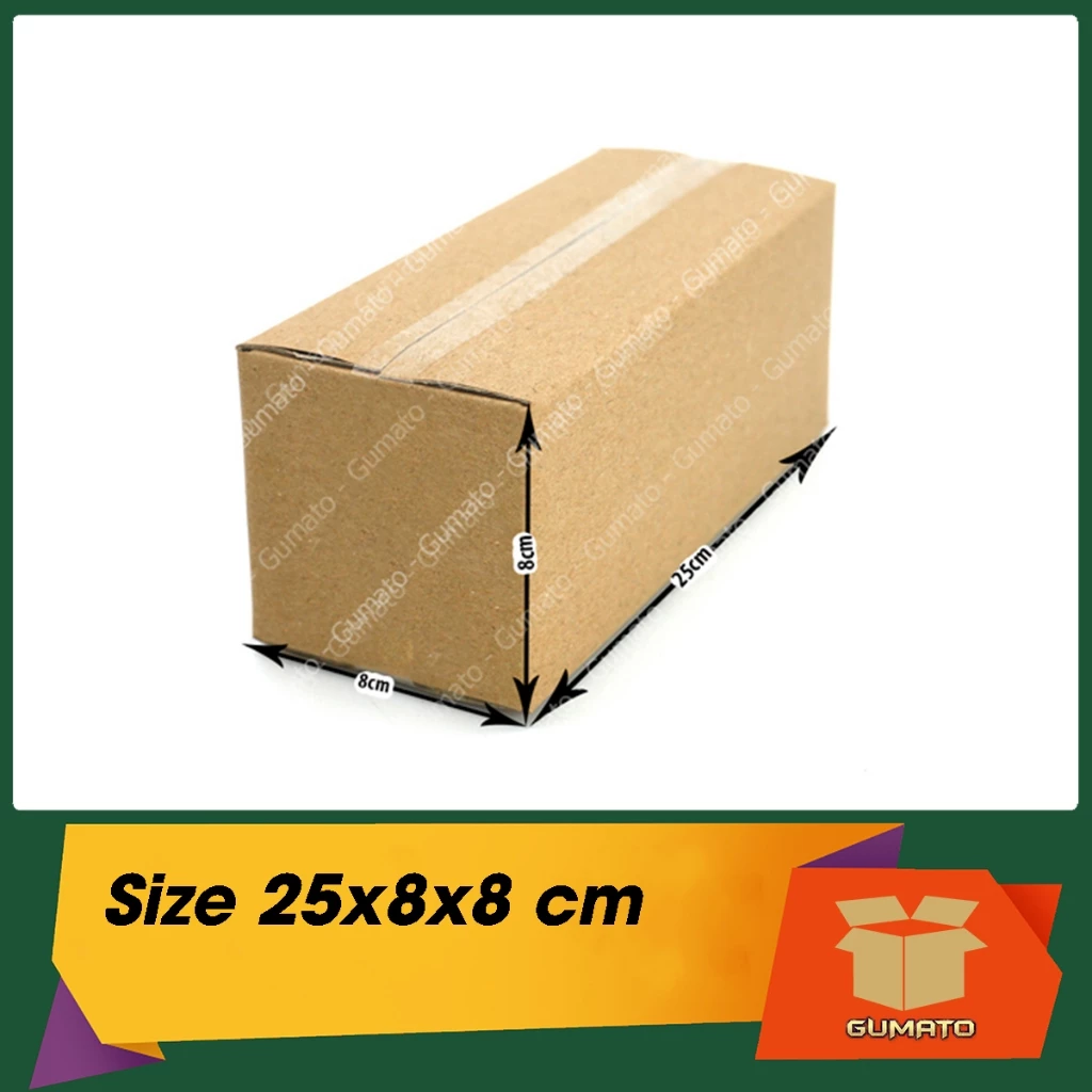 Size 25x8x8 cm, hộp giấy thùng carton gói hàng tại Gumato (Mã số P60)
