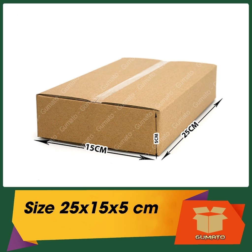 Size 25x15x5 cm, hộp giấy thùng carton gói hàng tại Gumato (Mã số P62)