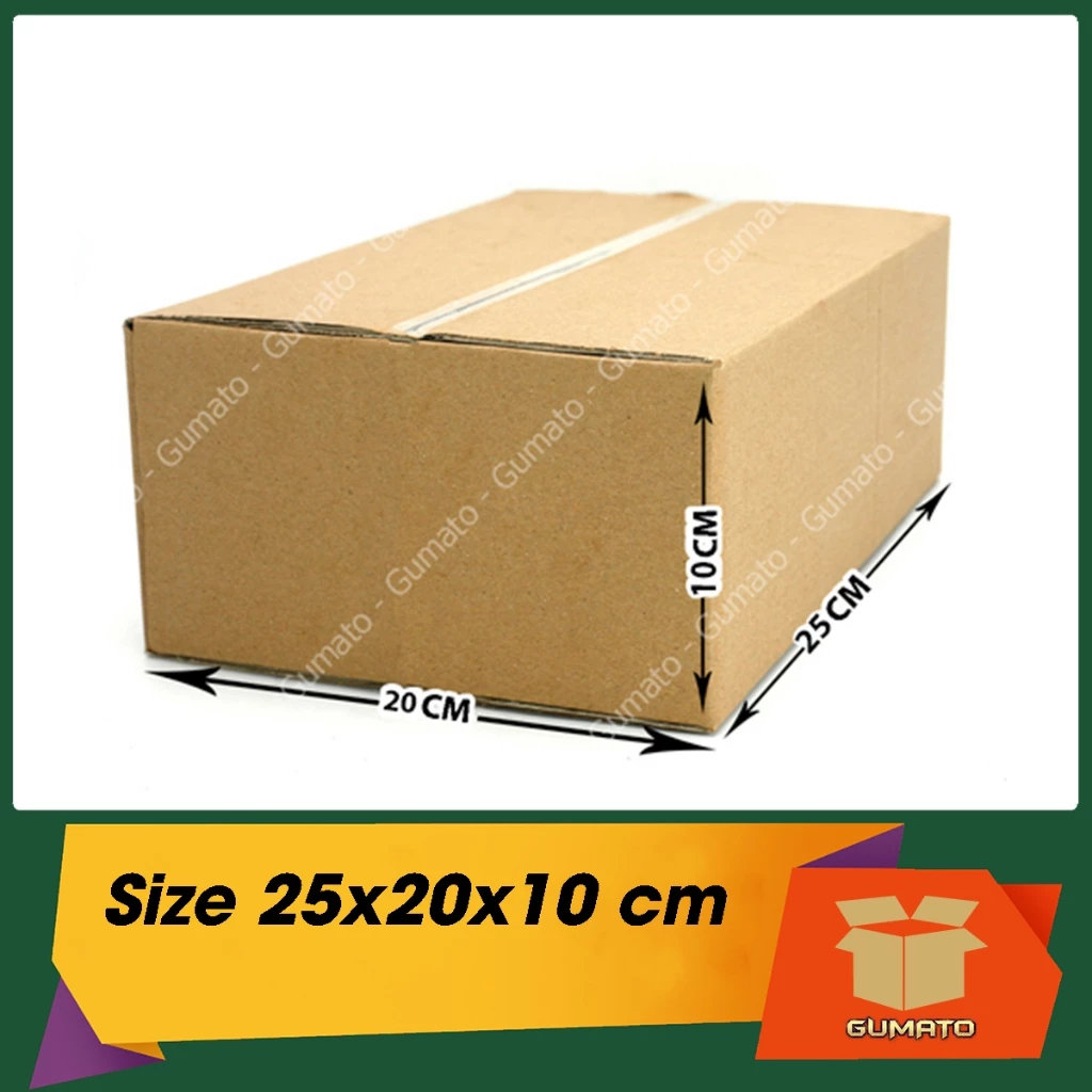 Size 25x20x10 cm, hộp giấy thùng carton gói hàng tại Gumato (Mã số P72)