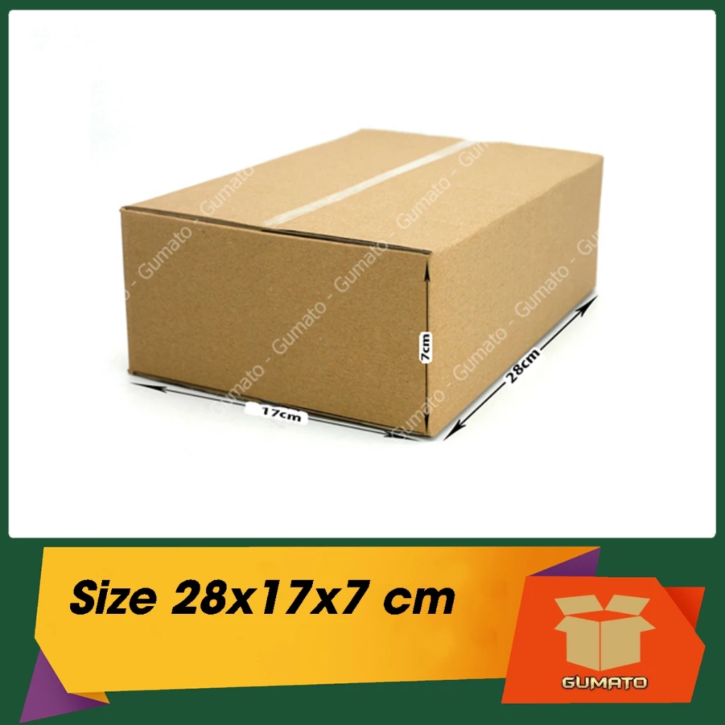 Size 28x17x7 cm, hộp giấy thùng carton gói hàng tại Gumato (Mã số P75)