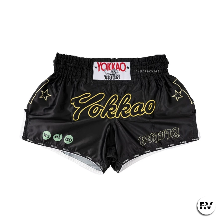 Quần Muay Thai YOKKAO TYBS-149 Wax – Màu Đen