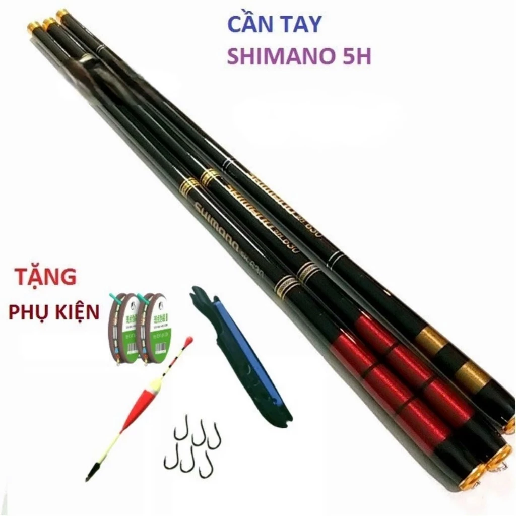 Cần Câu Tay SHI.MA.NO 5H Dài 3m6-4m5-5m4-6m3 Kèm Phụ Kiện
