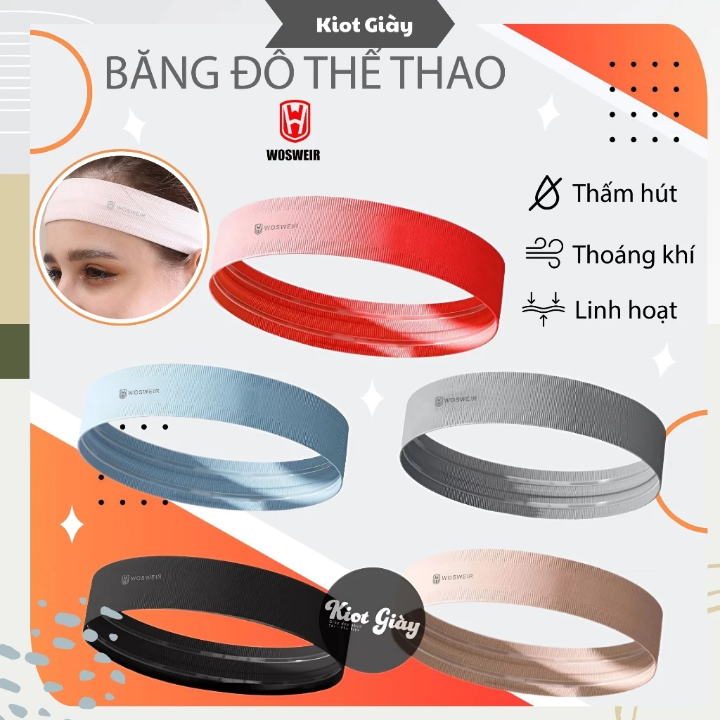Băng đô thể thao nam nữ - Băng đô đeo trán chặn mồ hôi - Pickleball, Yoga, chạy bộ, thể dục