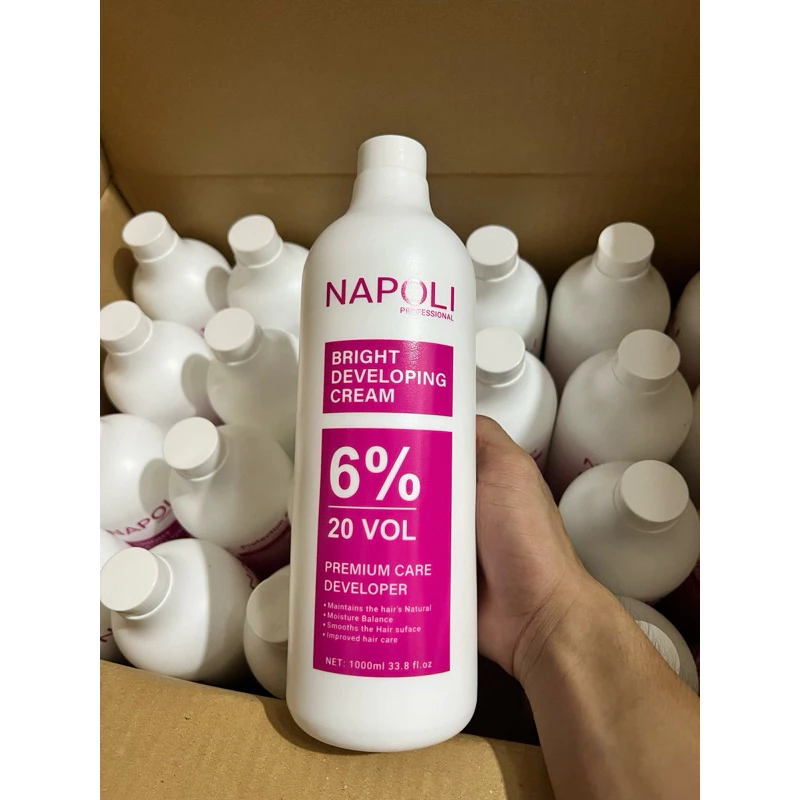 (chính hãng )oxy trợ nhuộm napoli 1000ml combo 5 chai giá cực tốt thơm mùi sữa dừa chống xót