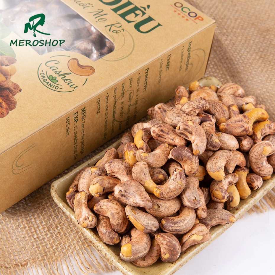 Hạt điều rang củi (vị muối) Mẹ rô. Có hồ sơ công bố, xuất hóa đơn công ty đầy đủ