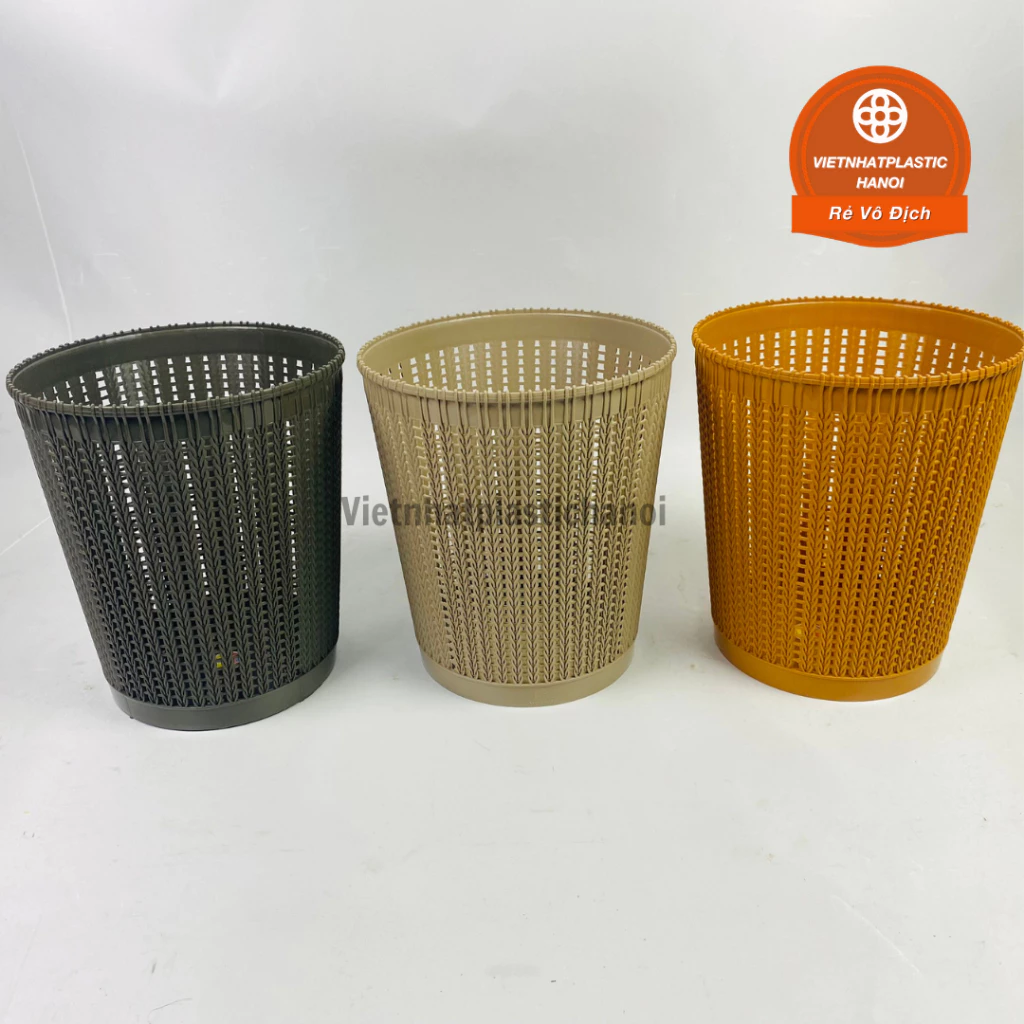[Chọn màu] Sọt nhựa đan mây (5155) đựng đồ đa năng Việt Nhật-Thùng rác văn phòng kiểu dáng hiện đại tiện lợi