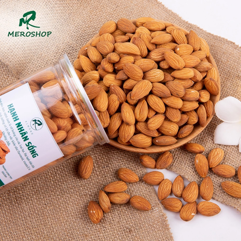 500Gr Hạnh nhân chưa sấy làm sữa. Có hồ sơ công bố, xuất hóa đơn công ty đầy đủ