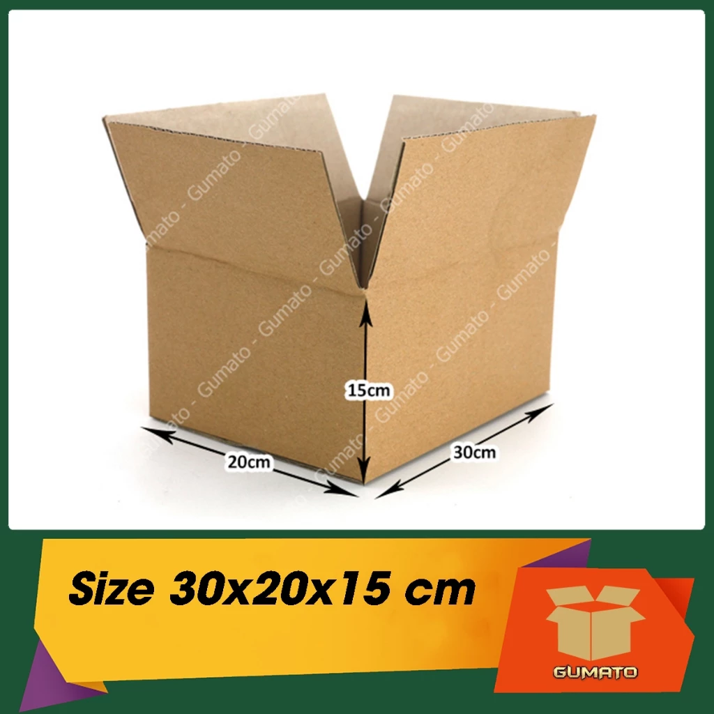 Size 30x20x15 cm, hộp giấy thùng carton gói hàng tại Gumato (Mã số P83)