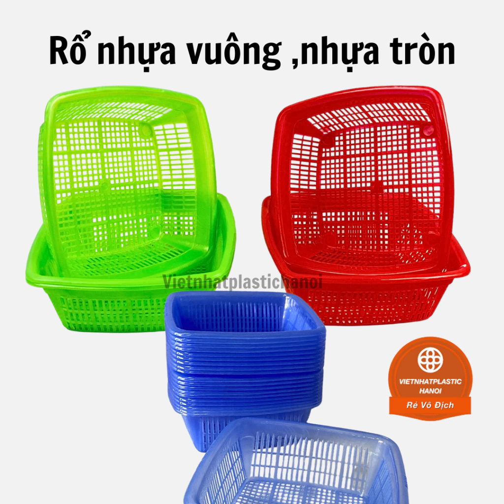 [Combo 10] Rổ nhựa vuông ,nhựa tròn Việt Nhật (MS:3295) (MS:3291), rổ đựng rau sống, rổ mini Việt Nhật