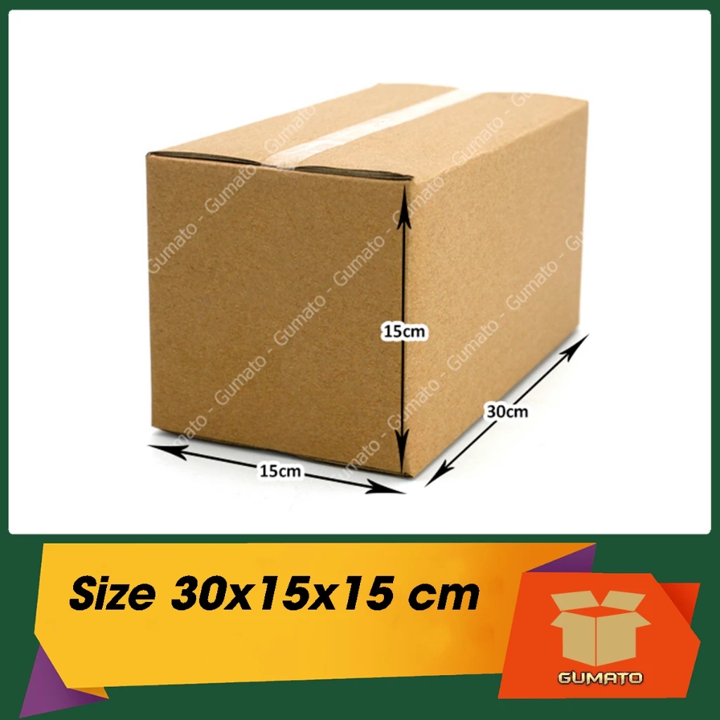 Size 30x15x15 cm, hộp giấy thùng carton gói hàng tại Gumato (Mã số P80)