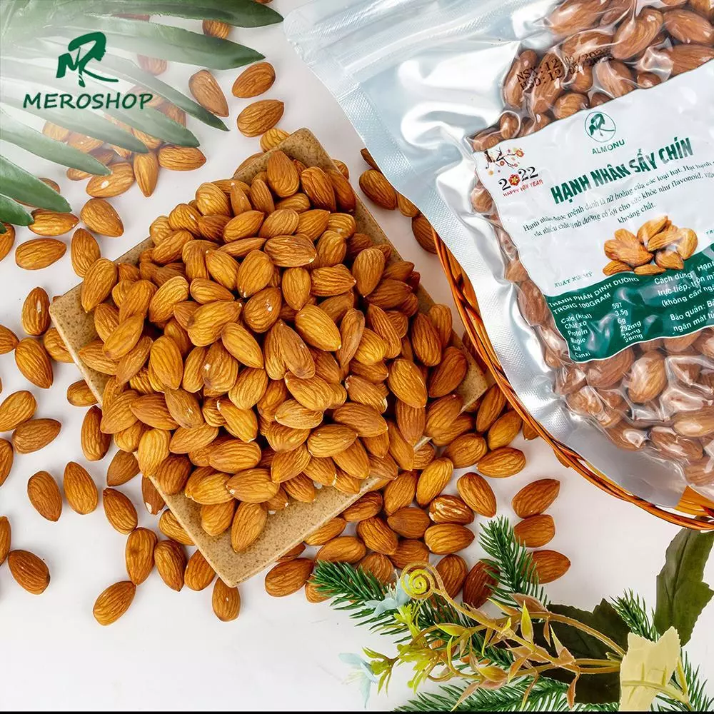 250Gr Hạnh nhân sấy nguyên vị sấy mộc, Có hồ sơ công bố, xuất hóa đơn công ty đầy đủ