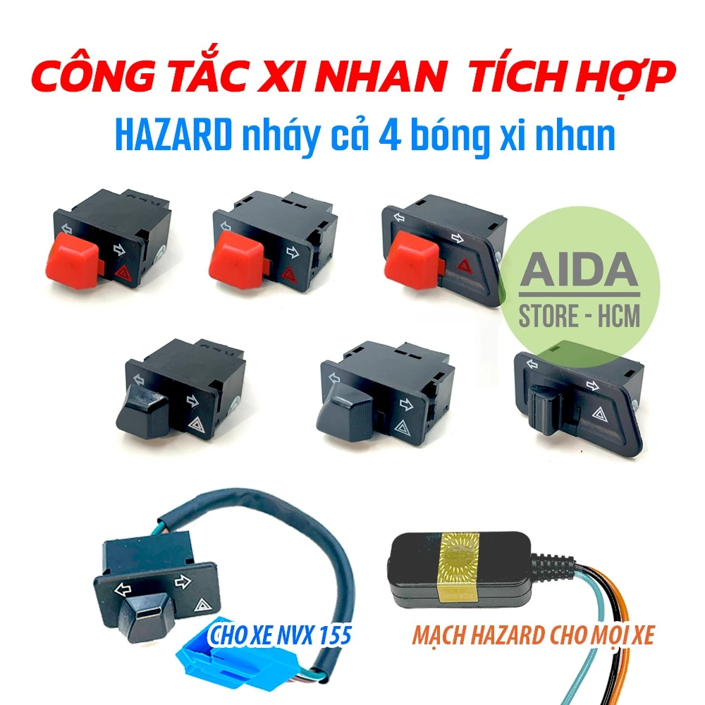 [RED] Công tắc xi nhan tích hợp Hazard - nháy cả 4 bóng xi nhan